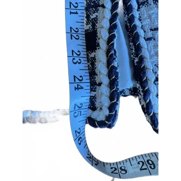 Chic Navy and White Tweed Jacket XL - Picture 3 of 6